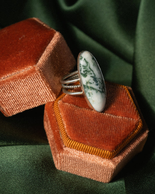 Tree Agate Ring Size 6.5