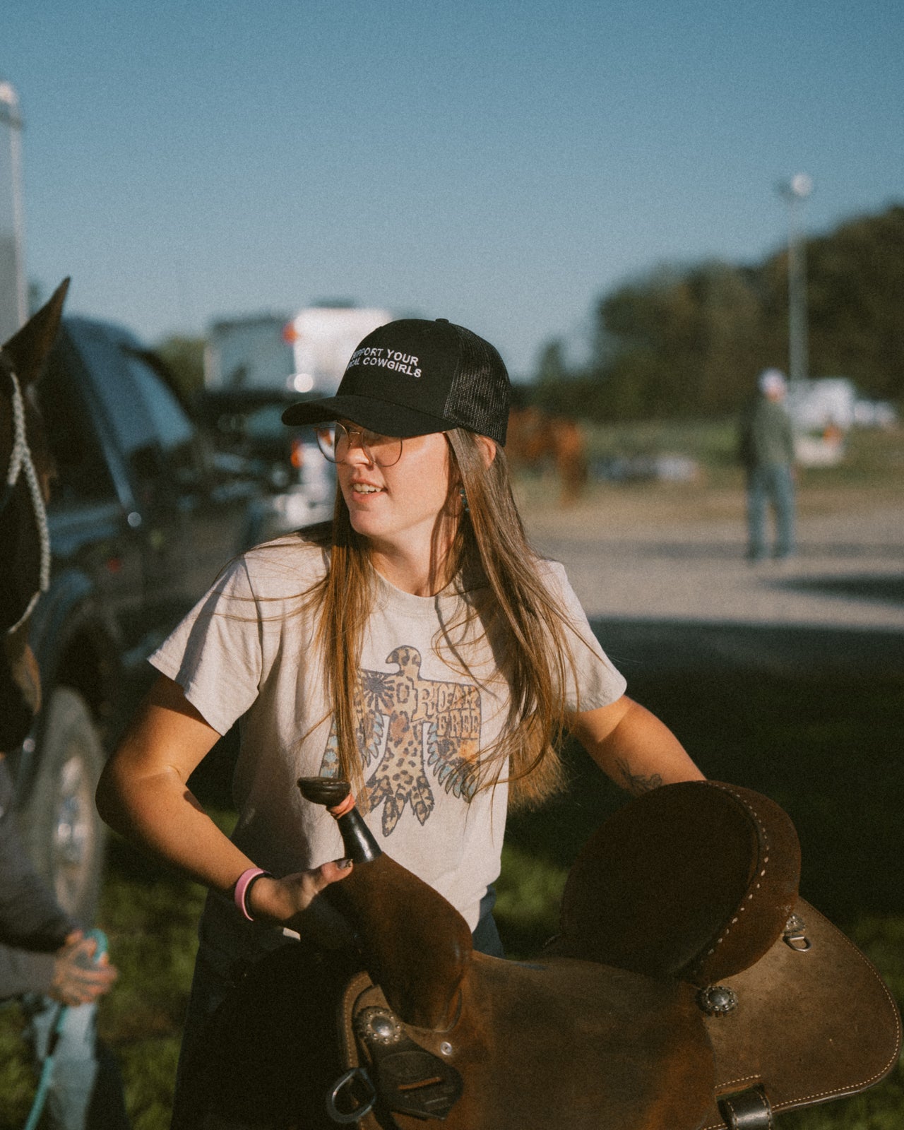 Support Your Local Cowgirls Black Trucker Hat