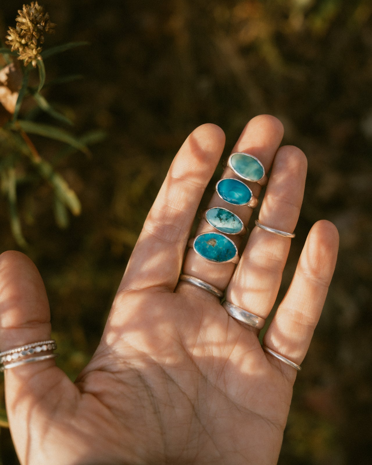 Chunky Kingman Turquoise Ring Size 7