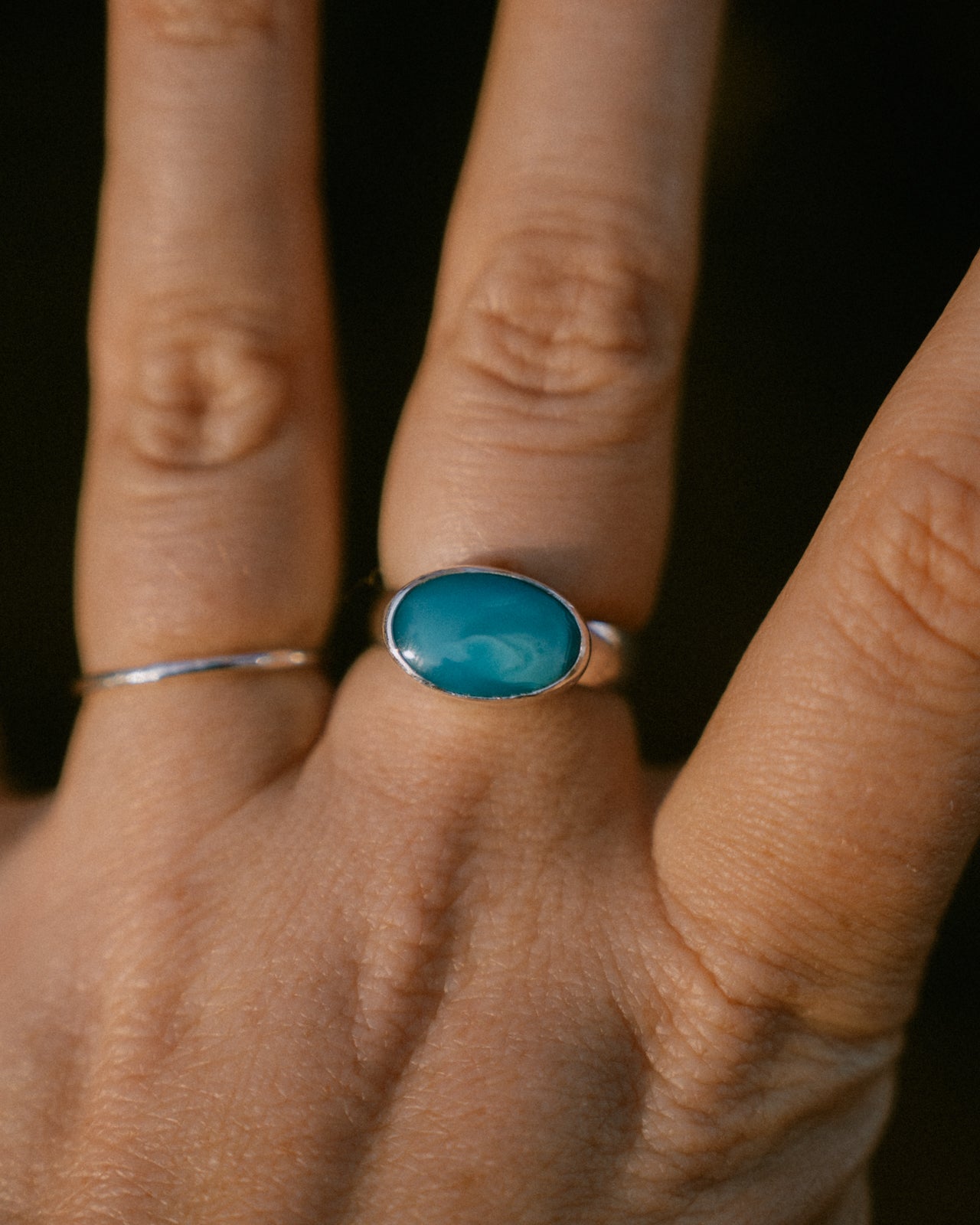 Chunky Kingman Turquoise Ring Size 5.5