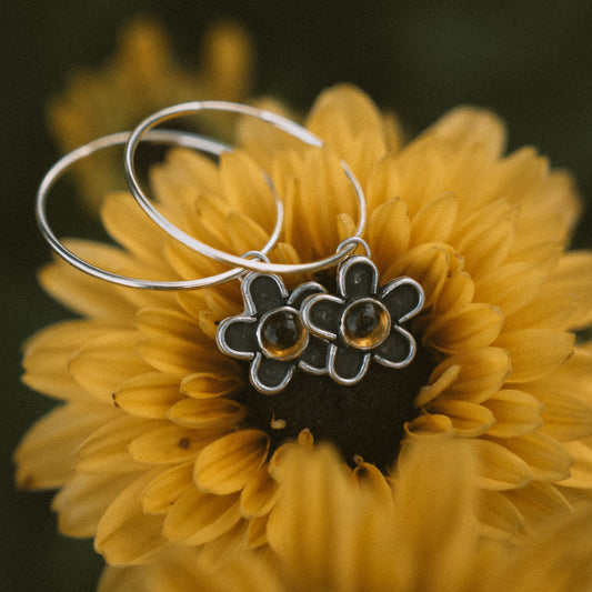 Hoops — Golden Citrine Flower Power Hoops