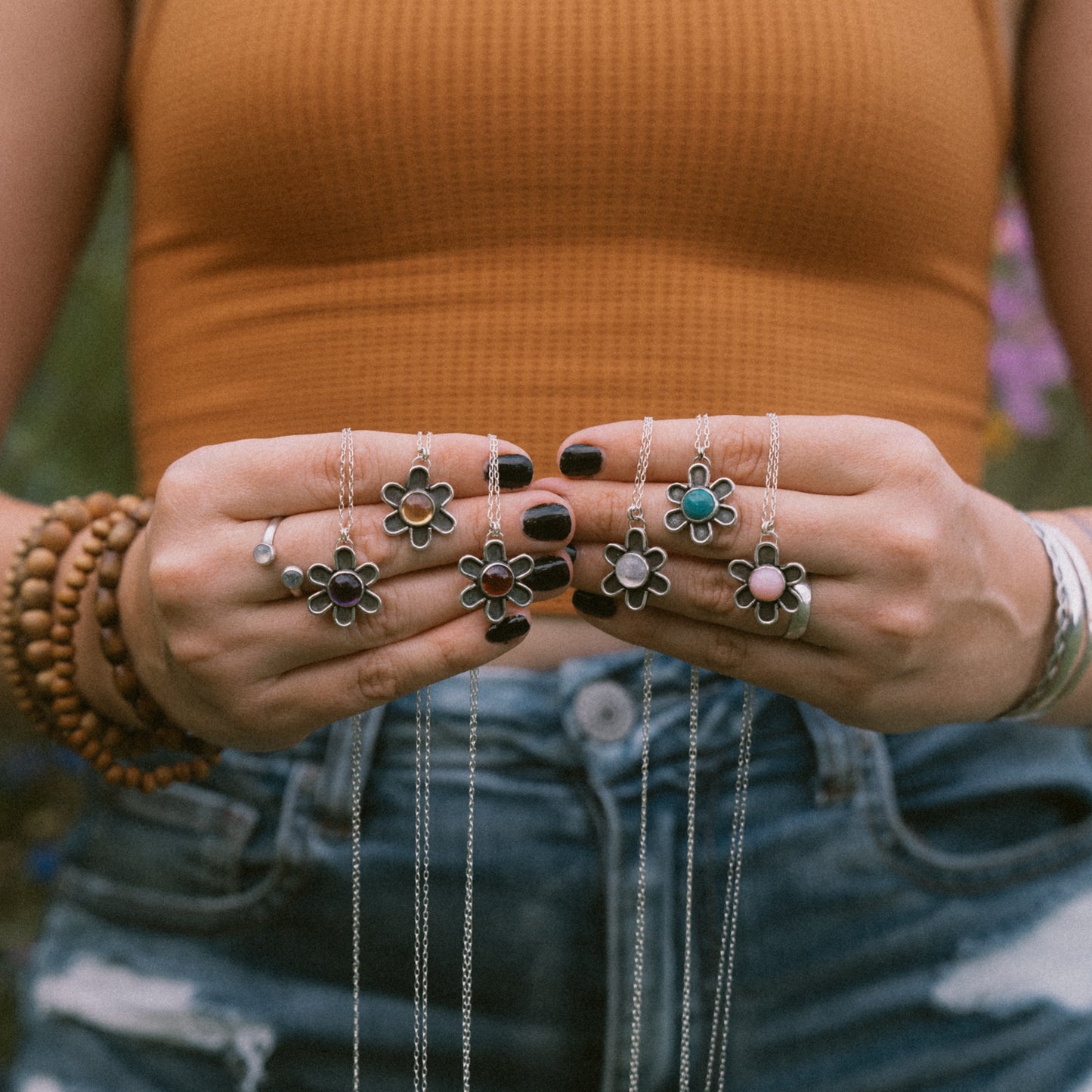 Citrine Flower Necklace