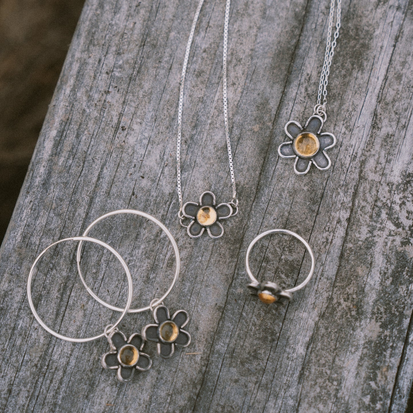 Hoops — Golden Citrine Flower Power Hoops