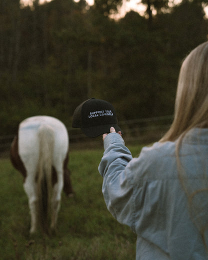 Support Your Local Cowgirls Black Trucker Hat